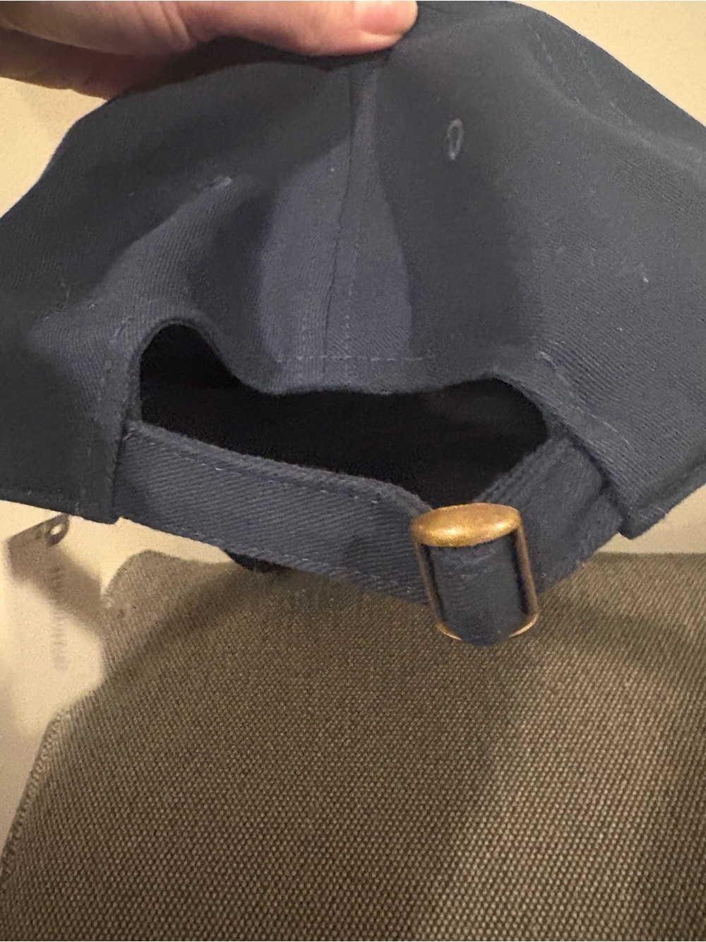 Anthropologie Navy Embroidered 'Cocktails and Gossip' Cap - Picture 6 of 7